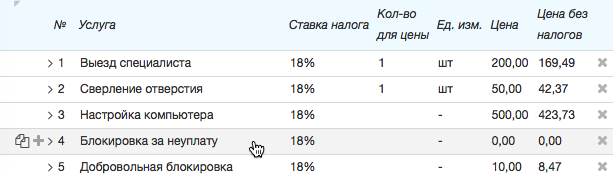 Состав приказа по ценам с блокировкой за неуплату Состав приказа по ценам с блокировкой за неуплату