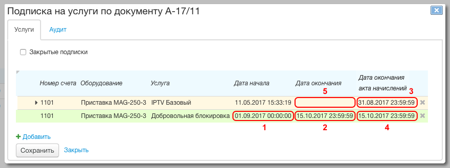 Подписка на временную блокировку Подписка на временную блокировку